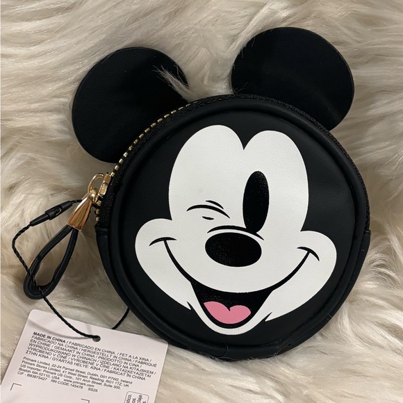 Disney Black and White Mickey Mouse Coin Zippered Pouch - Picture 2 of 8